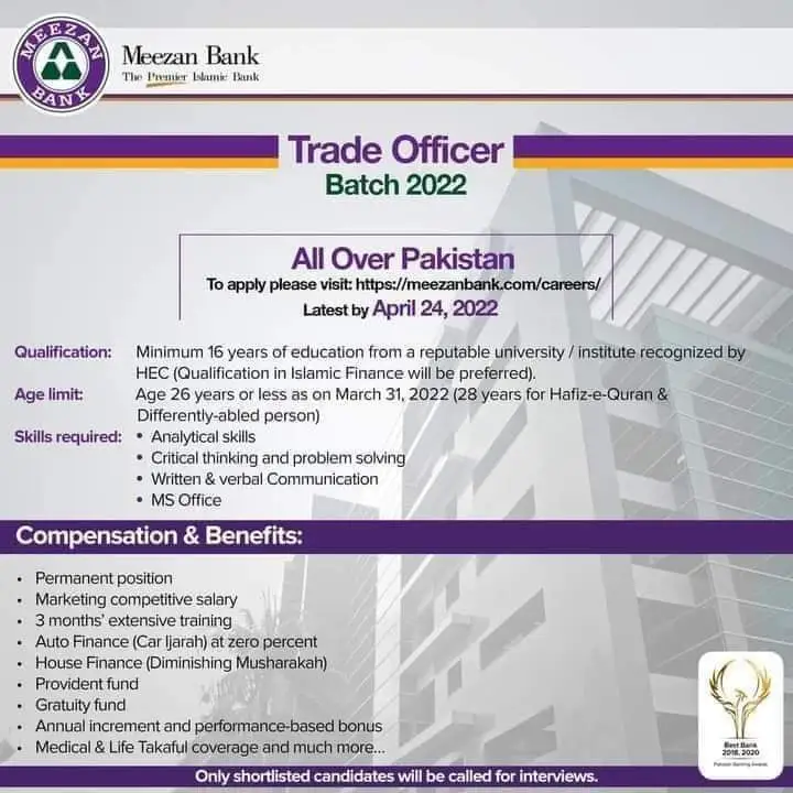 Meezan Bank Jobs 2022-Latest Career Opportunities