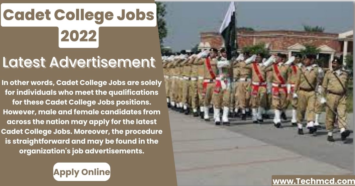 Cadet College Jobs (Online Apply)-Latest Advertisement