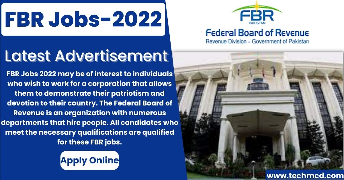 FBR Jobs 2022 (Apply Online)-Latest Career Opportunities