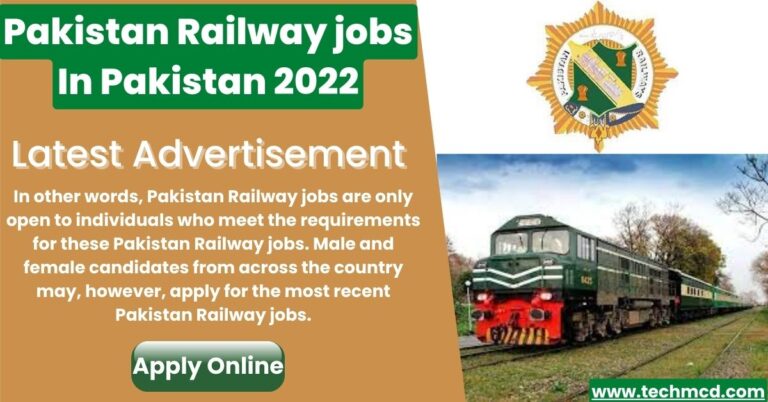 Pakistan Railway jobs In Pakistan 2022-For Matric Pass