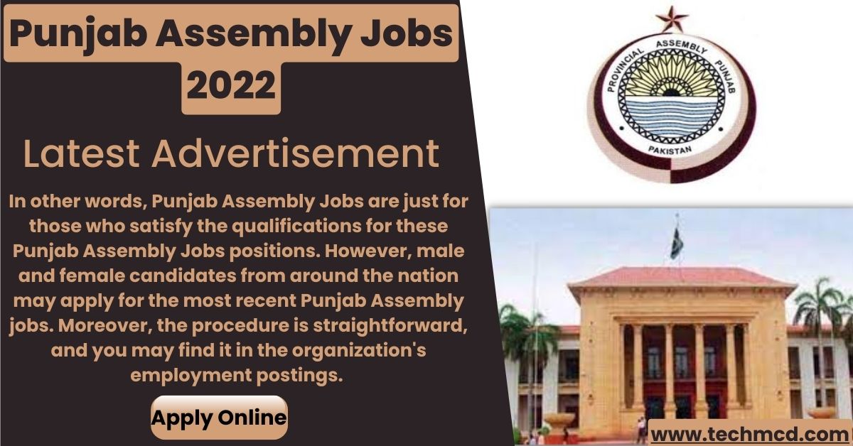 Punjab Assembly Jobs 2022 (Apply Online)