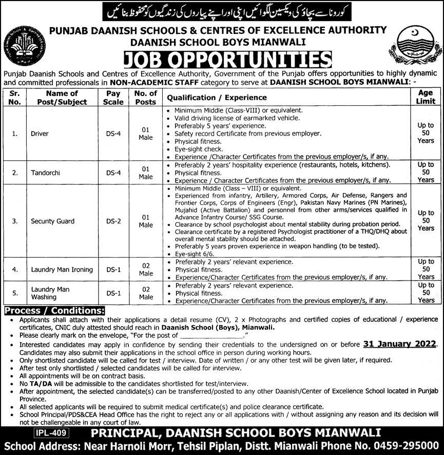 Danish School Jobs In Punjab 2022